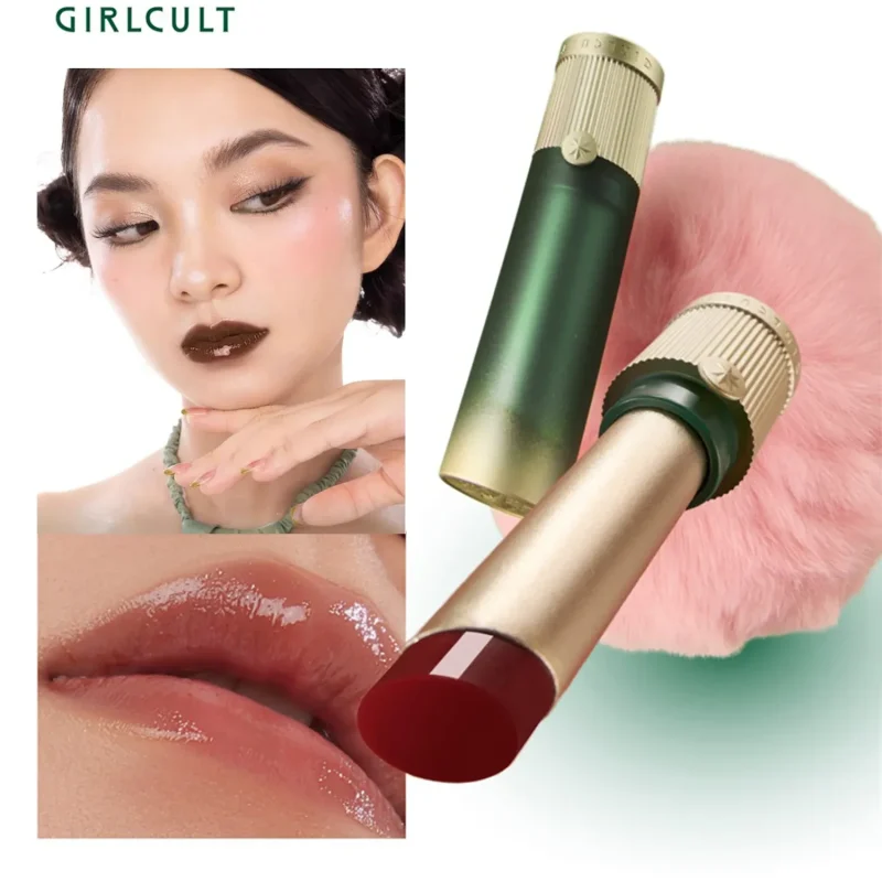 Girlcult Coiled Peach Mirror Lipstick Hydrating Makeup Lipgloss Glossy Lip Balm Long Lasting Moisture Solid Lip Glaze Vegan