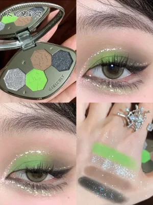 Girlcult Cyber Liaozhai Serie Eyeshadow Palette Purple Chameleon Miracle Chinese Style Green Garden Stunning Dream