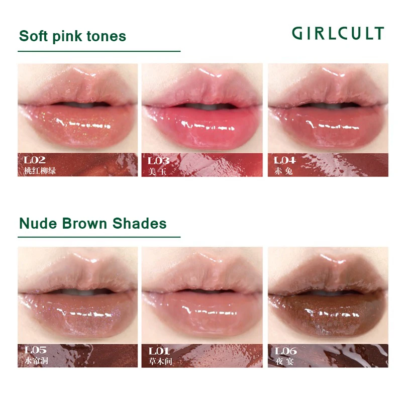 Solid Lip Glaze in Peach color for women